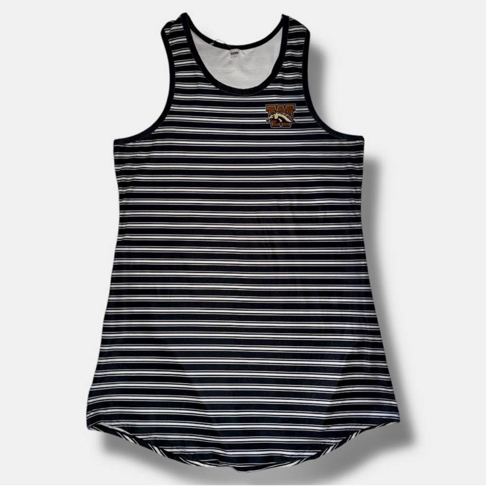Western Michigan University Broncos Black & White Striped Mini Tank Dress NWOT - Picture 13 of 16